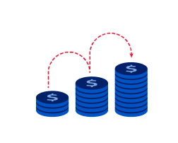 growing coin stacks
